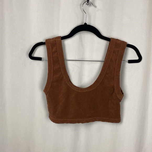 Cotton ON Caramel Brown Terrycloth Bralette Cropped Tank - Size Large - Picture 6 of 10